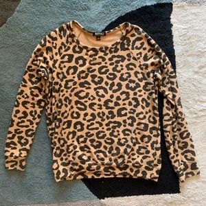 Buffalo David Bitton Soft Leopard print pullover size S longsleeve